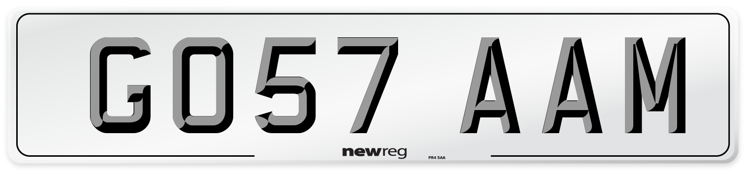 GO57 AAM Number Plate from New Reg
